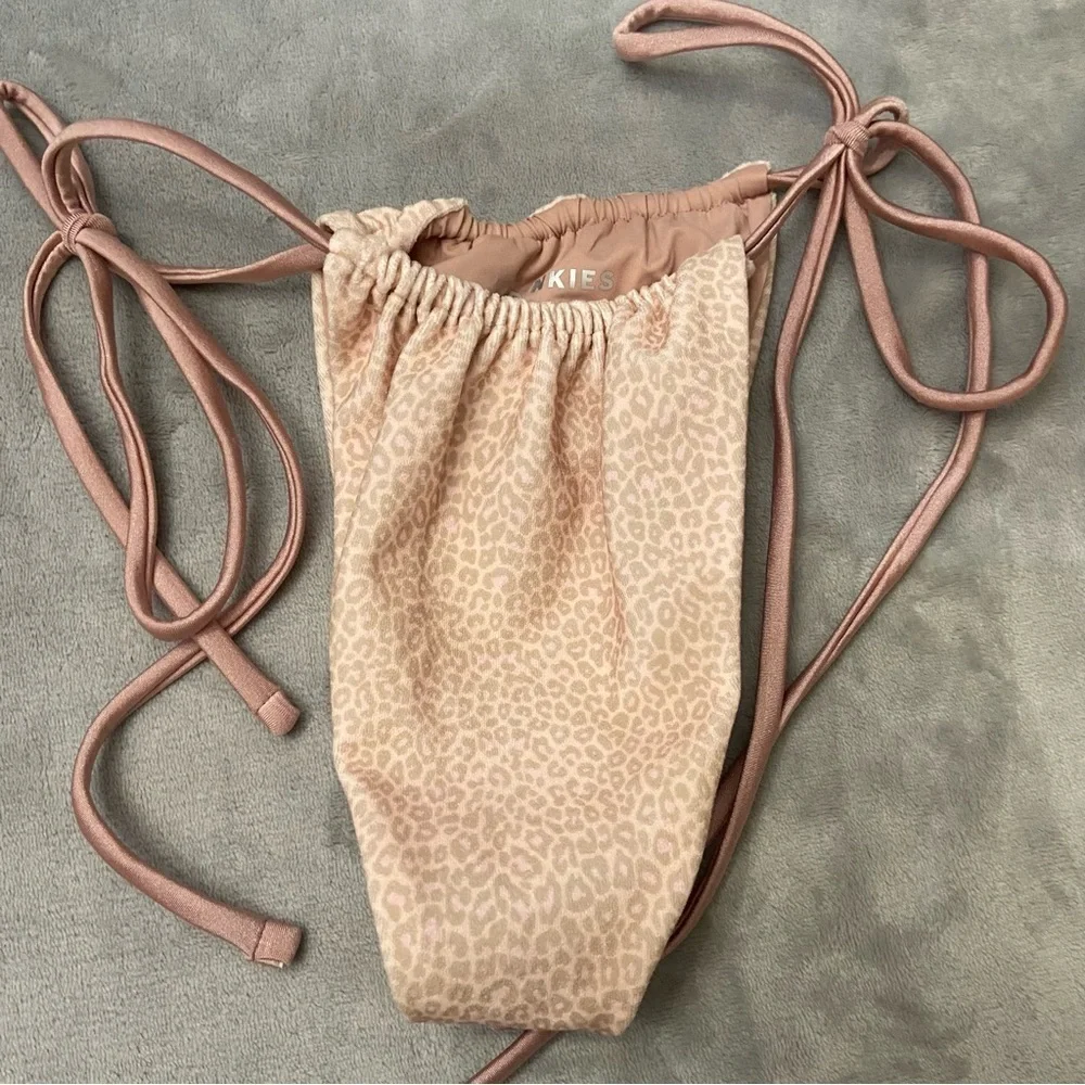 New! Frankie’s Bikinis Coco Cheetah Tia Terry String Bikini Bottom 10755